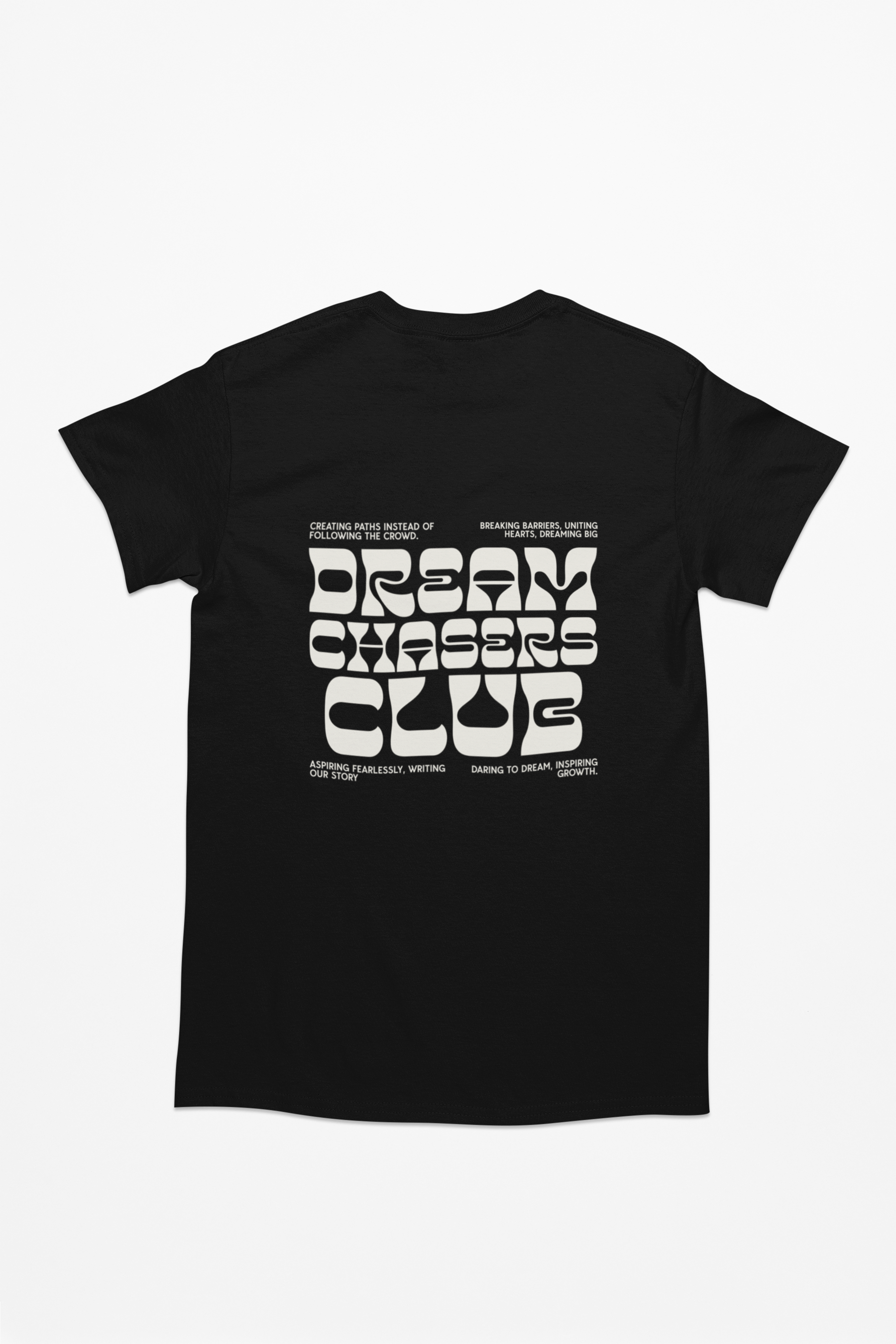 Chase your dreams black graphic tshirt