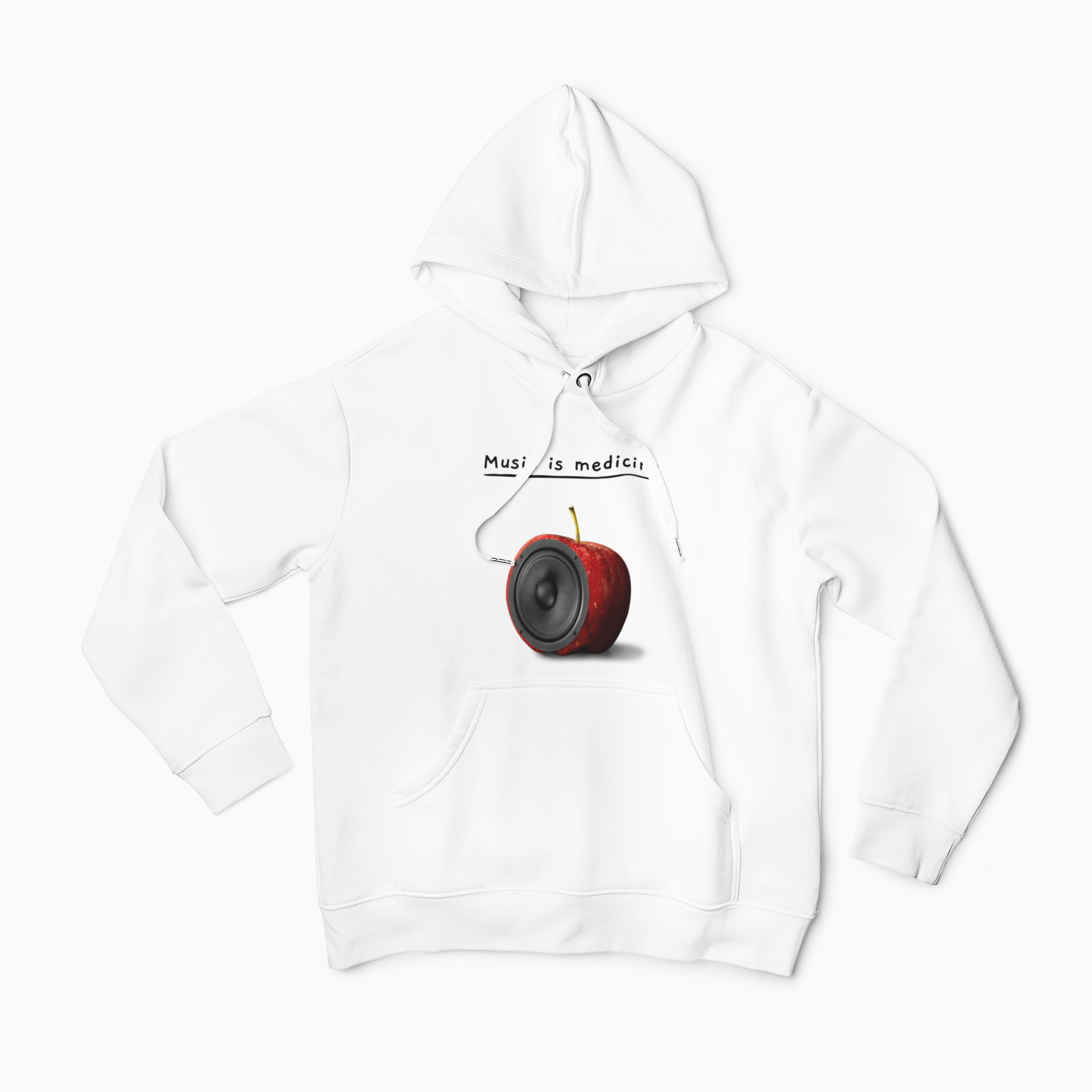 night life music is medicine white hoodie